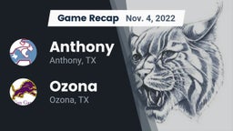 Recap: Anthony  vs. Ozona  2022