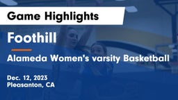 Foothill  vs Alameda Women's varsity Basketball Game Highlights - Dec. 12, 2023