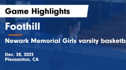 Foothill  vs Newark Memorial Girls varsity basketball Game Highlights - Dec. 28, 2023