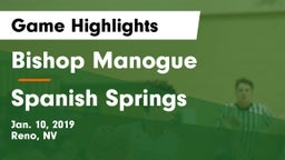 Bishop Manogue  vs Spanish Springs  Game Highlights - Jan. 10, 2019