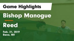 Bishop Manogue  vs Reed  Game Highlights - Feb. 21, 2019