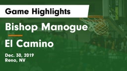 Bishop Manogue  vs El Camino  Game Highlights - Dec. 30, 2019