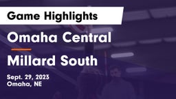 Omaha Central  vs Millard South  Game Highlights - Sept. 29, 2023