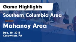 Southern Columbia Area  vs Mahanoy Area  Game Highlights - Dec. 10, 2018