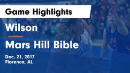 Wilson  vs Mars Hill Bible  Game Highlights - Dec. 21, 2017