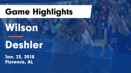 Wilson  vs Deshler  Game Highlights - Jan. 23, 2018