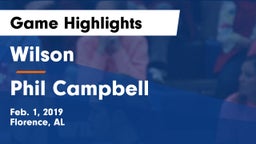 Wilson  vs Phil Campbell Game Highlights - Feb. 1, 2019