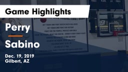 Perry  vs Sabino  Game Highlights - Dec. 19, 2019