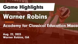 Warner Robins   vs Academy for Classical Education Macon, GA Game Highlights - Aug. 22, 2023
