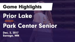 Prior Lake  vs Park Center Senior  Game Highlights - Dec. 2, 2017