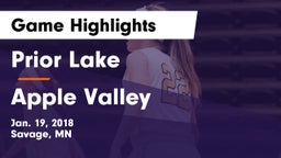 Prior Lake  vs Apple Valley  Game Highlights - Jan. 19, 2018