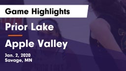 Prior Lake  vs Apple Valley  Game Highlights - Jan. 2, 2020