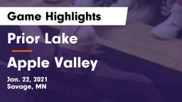 Prior Lake  vs Apple Valley  Game Highlights - Jan. 22, 2021