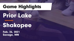 Prior Lake  vs Shakopee  Game Highlights - Feb. 26, 2021