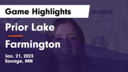 Prior Lake  vs Farmington Game Highlights - Jan. 21, 2023