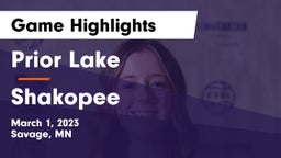 Prior Lake  vs Shakopee  Game Highlights - March 1, 2023
