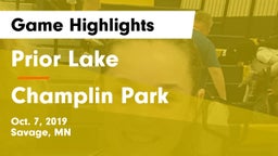 Prior Lake  vs Champlin Park  Game Highlights - Oct. 7, 2019