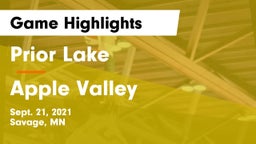 Prior Lake  vs Apple Valley  Game Highlights - Sept. 21, 2021