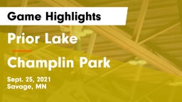 Prior Lake  vs Champlin Park  Game Highlights - Sept. 25, 2021