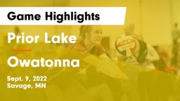 Prior Lake  vs Owatonna Game Highlights - Sept. 9, 2022