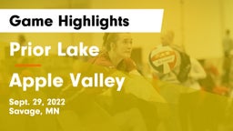 Prior Lake  vs Apple Valley  Game Highlights - Sept. 29, 2022