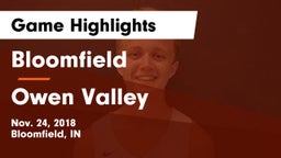 Bloomfield  vs Owen Valley  Game Highlights - Nov. 24, 2018