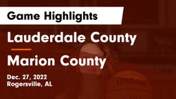 Lauderdale County  vs Marion County Game Highlights - Dec. 27, 2022