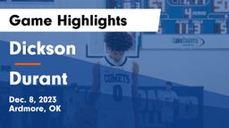 Dickson  vs Durant Game Highlights - Dec. 8, 2023