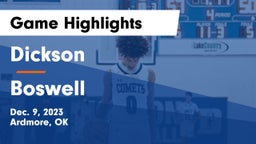 Dickson  vs Boswell Game Highlights - Dec. 9, 2023