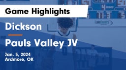 Dickson  vs Pauls Valley JV Game Highlights - Jan. 5, 2024