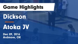 Dickson  vs Atoka JV Game Highlights - Dec 09, 2016