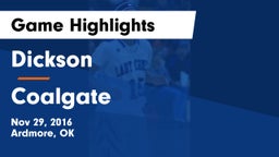 Dickson  vs Coalgate Game Highlights - Nov 29, 2016