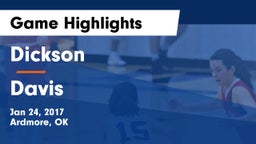 Dickson  vs Davis  Game Highlights - Jan 24, 2017