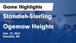 Standish-Sterling  vs Ogemaw Heights  Game Highlights - Feb. 19, 2019