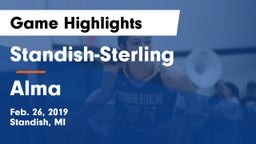 Standish-Sterling  vs Alma  Game Highlights - Feb. 26, 2019