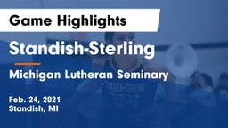 Standish-Sterling  vs Michigan Lutheran Seminary  Game Highlights - Feb. 24, 2021