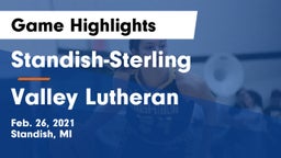 Standish-Sterling  vs Valley Lutheran  Game Highlights - Feb. 26, 2021