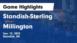 Standish-Sterling  vs Millington  Game Highlights - Jan. 12, 2022