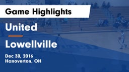 United  vs Lowellville  Game Highlights - Dec 30, 2016