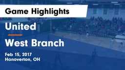 United  vs West Branch  Game Highlights - Feb 15, 2017