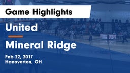 United  vs Mineral Ridge Game Highlights - Feb 22, 2017