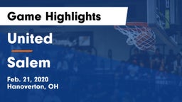 United  vs Salem  Game Highlights - Feb. 21, 2020