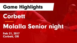 Corbett  vs Molalla Senior night Game Highlights - Feb 21, 2017