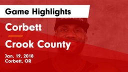 Corbett  vs Crook County  Game Highlights - Jan. 19, 2018