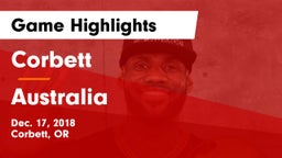 Corbett  vs Australia Game Highlights - Dec. 17, 2018