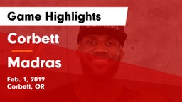Corbett  vs Madras  Game Highlights - Feb. 1, 2019