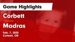 Corbett  vs Madras  Game Highlights - Feb. 7, 2020