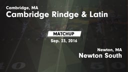Matchup: Cambridge Rindge & vs. Newton South  2016