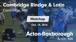 Matchup: Cambridge Rindge & vs. Acton-Boxborough  2016