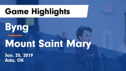 Byng  vs Mount Saint Mary Game Highlights - Jan. 25, 2019